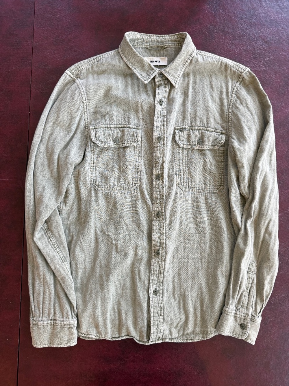 Buck Mason x Big Yank Collab 2-Pocket Ventilated Work Shirt Oatmeal Jaspe Medium